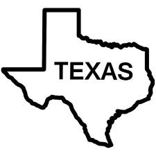 Texas State Outline, Vinyl Car Decal, Red, 6-by-6 ...