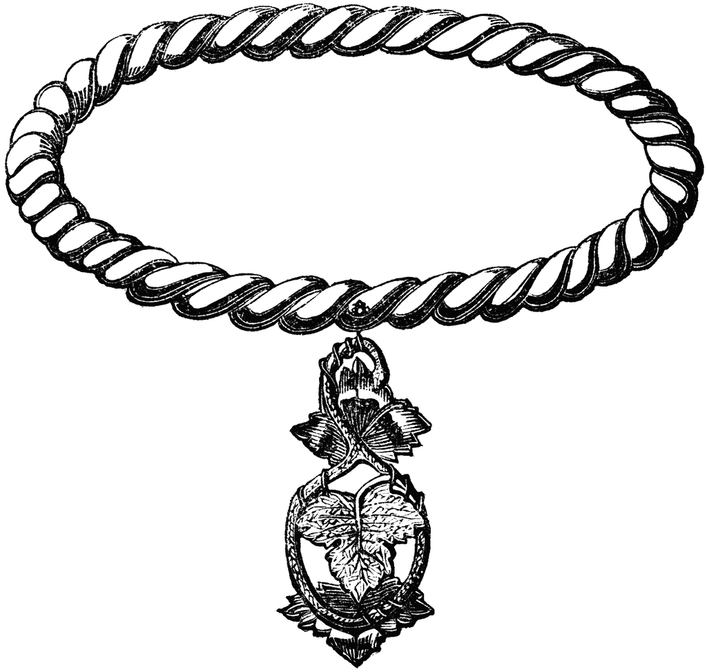 Trends For > Necklace Clipart Black And White