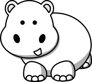 Hippo Clip Art Black And White - Free Clipart Images