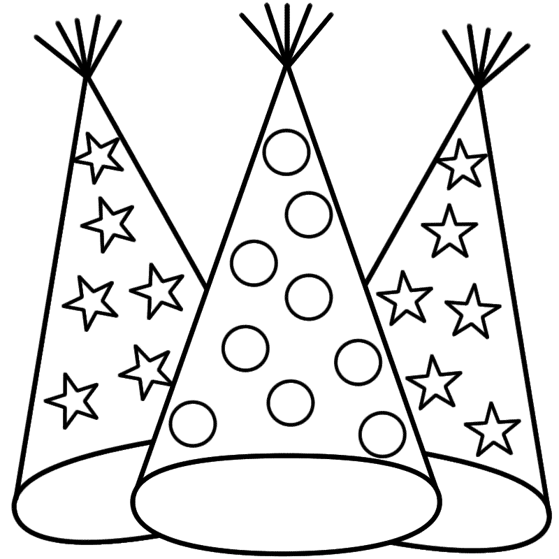 Birthday hat black and white clip art - Birthday hat black and ...