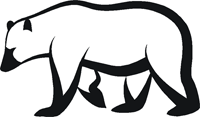 Polar Bear Outline Sticker - Car Stickers