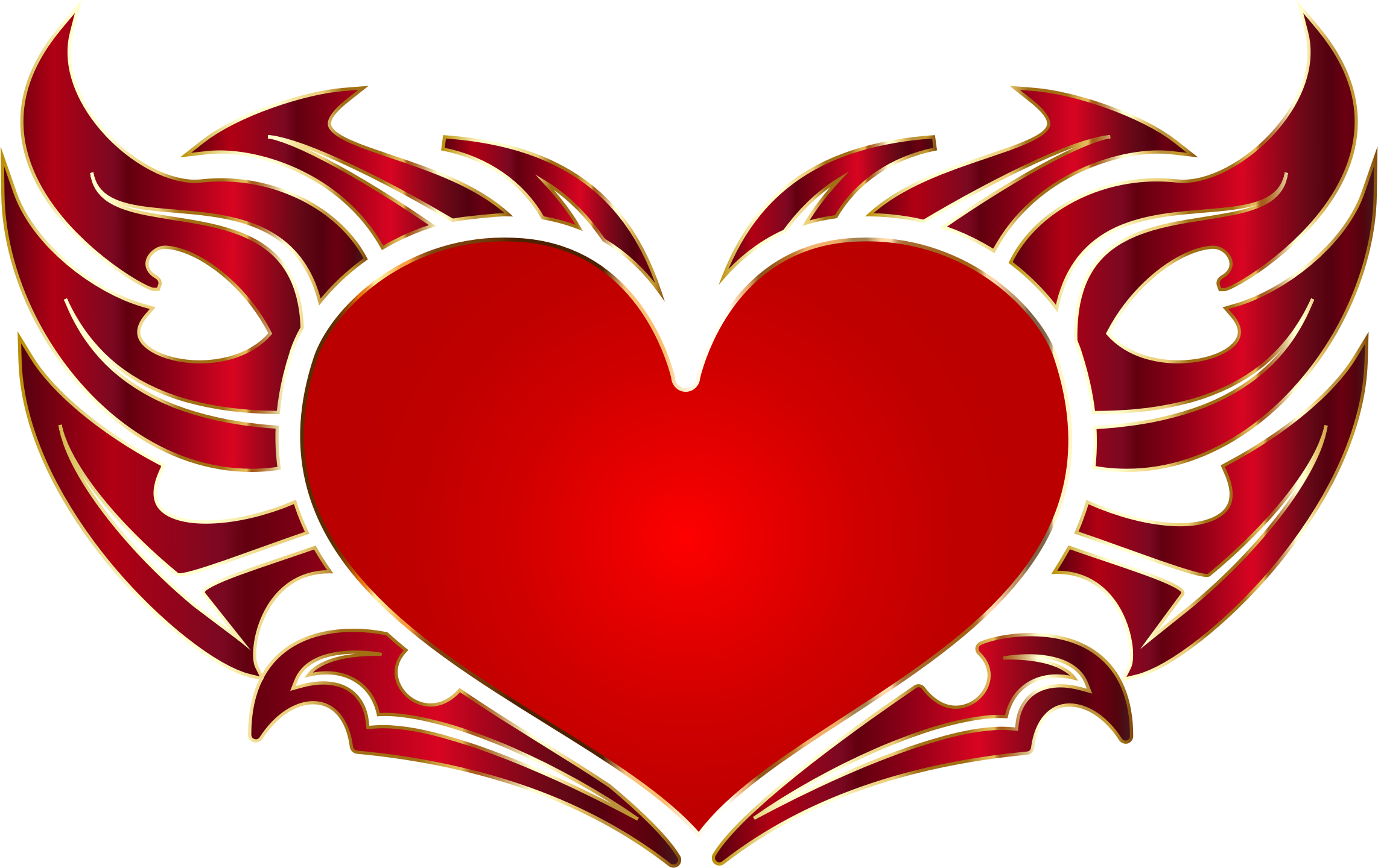 Clipart - Tribal Heart Enhanced No Background