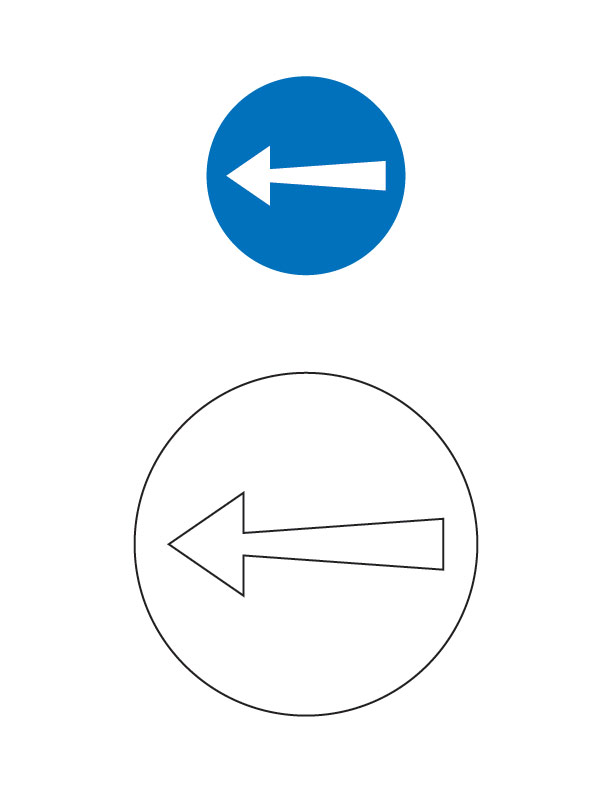 Compulsory turn left traffic sign coloring page | Download Free ...