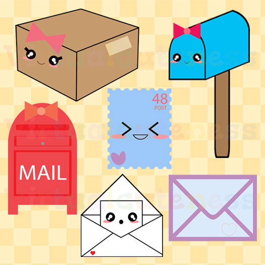 Cute Happy Mail Clipart Mailbox Clip Art by Virtualcuteness
