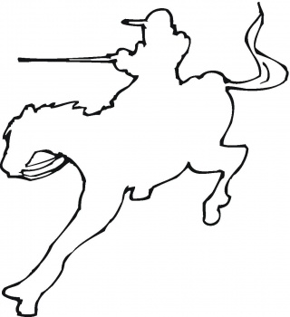 Hunter on the Horse Outline coloring page | Super Coloring