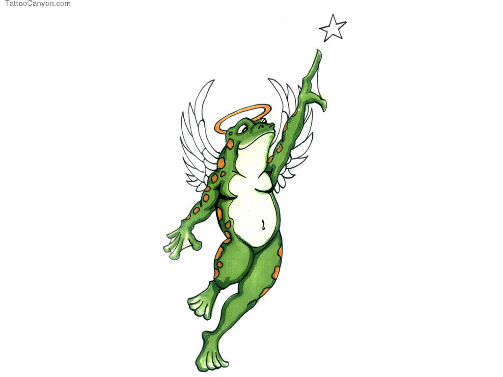 Free Designs Angel Frog Tattoo Wallpaper Picture #
