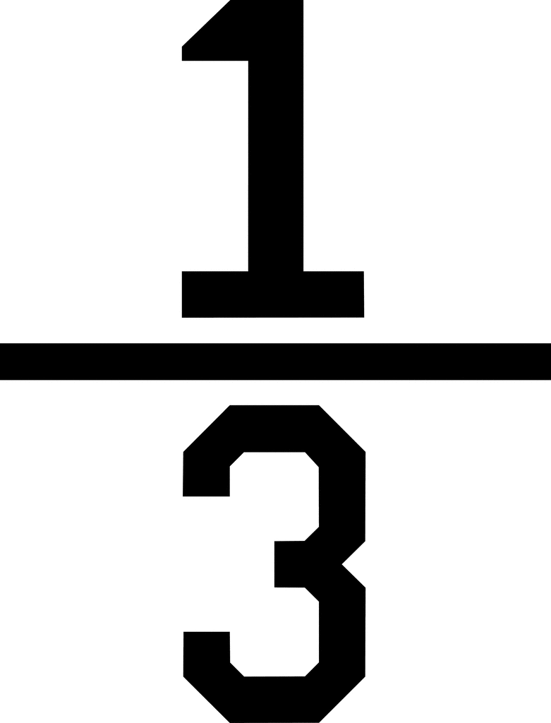 Numerical fraction 1 3 clipart etc clipart best clipart best