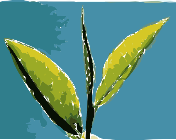 Paint Leaves Blue Background clip art - vector clip art online ...