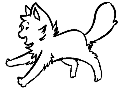 FREE Jumpy Cat Line Art