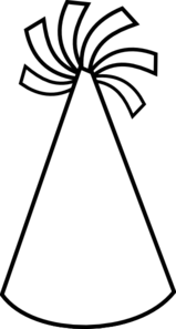 New Year Party Hat Black And White Clipart