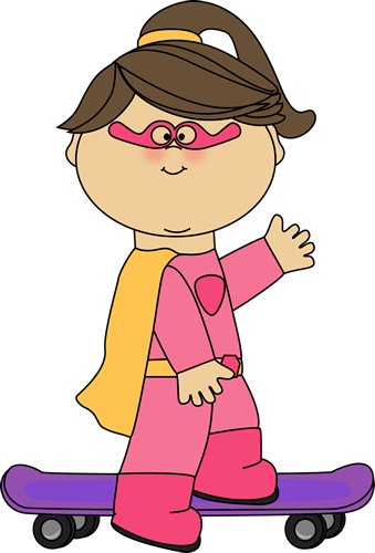 Girl Skateboard Clipart
