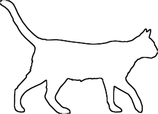 Cat outline walking clipart