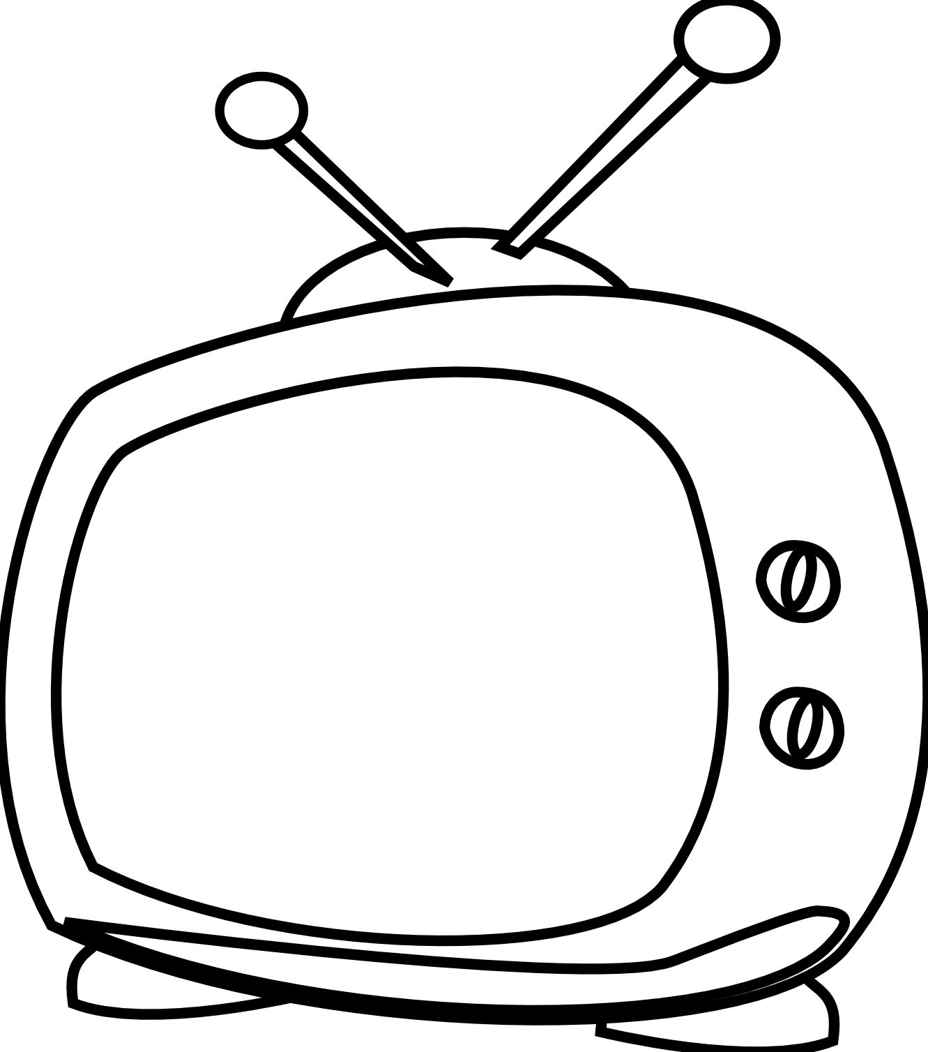 Cartoon Tv Black White Line Art Scalable Vector Graphics SVG ...