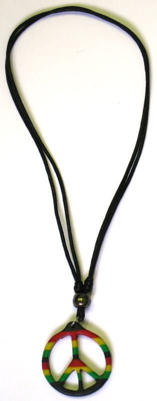 Rasta fimo peace sign necklace. [peaceneck] - $4.00 : Piggy ...