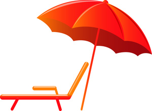 Vacation Clipart Image - Lounge Chair and Beach Umbrella, Symbols ...