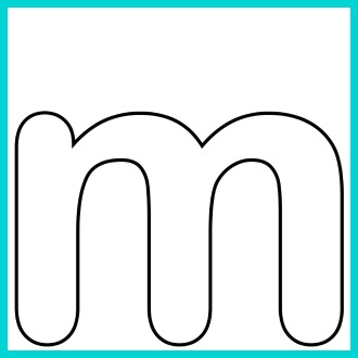 Lower Case Alphabet Letter m Template and M Song