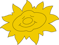 Clipart med solen. En sol flere sole.