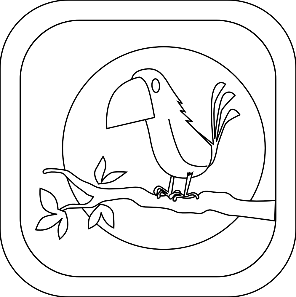 Clip Art: yellow bird black white line kablam ...