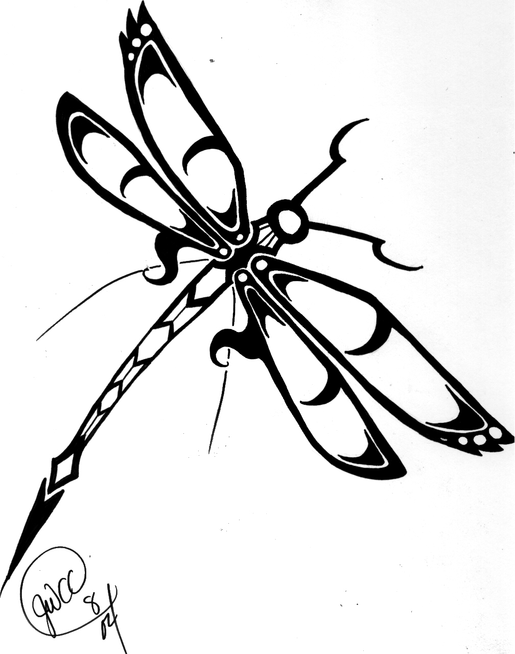 Dragonfly Tribal Tattoo