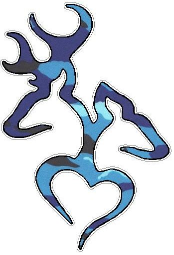 Deer Heads Heart Fills 2 Blue Camo, Music Groups, Band Decals ...