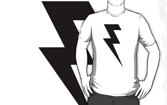 Black and White Lightning Bolt" T-Shirts & Hoodies by GameBantz ...