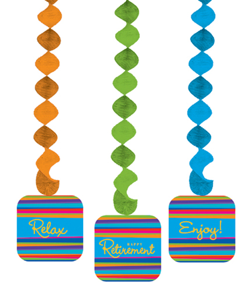 Retirement Stripes Party Supplies - Themed Napkins, Plates