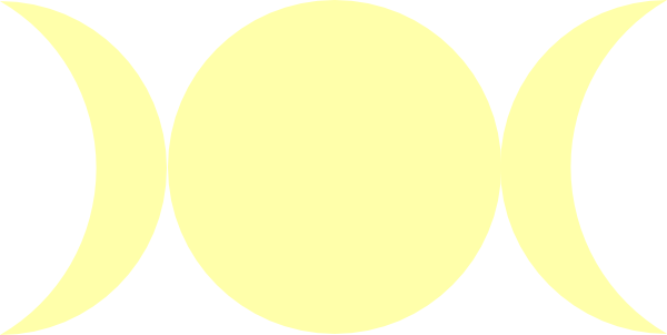 Triple Goddess Symbol (waxing Crescent, Full Moon, Waning Crescent ...