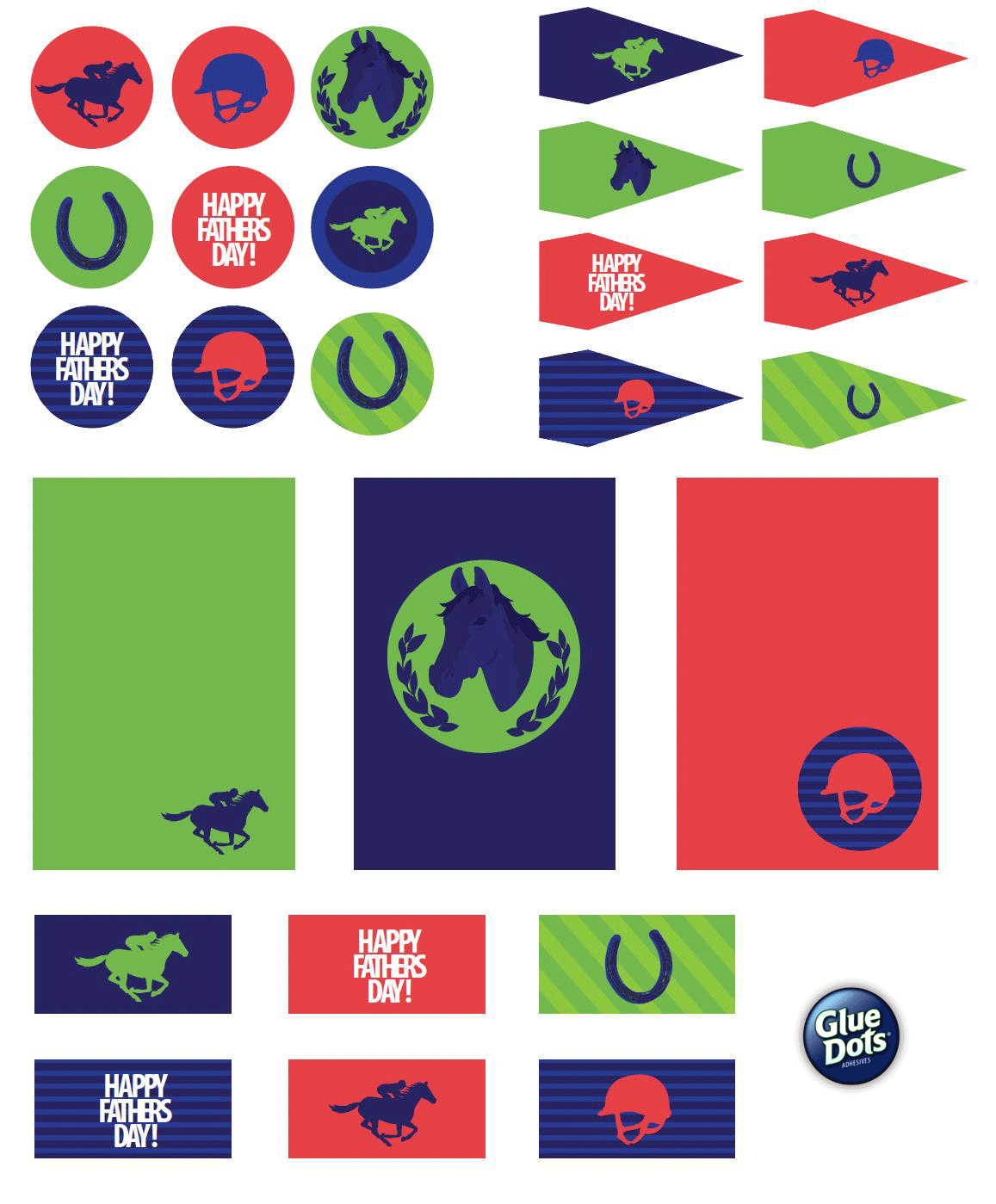 Free Father's Day Printables- Horse Racing Theme - Glue Dots Blog