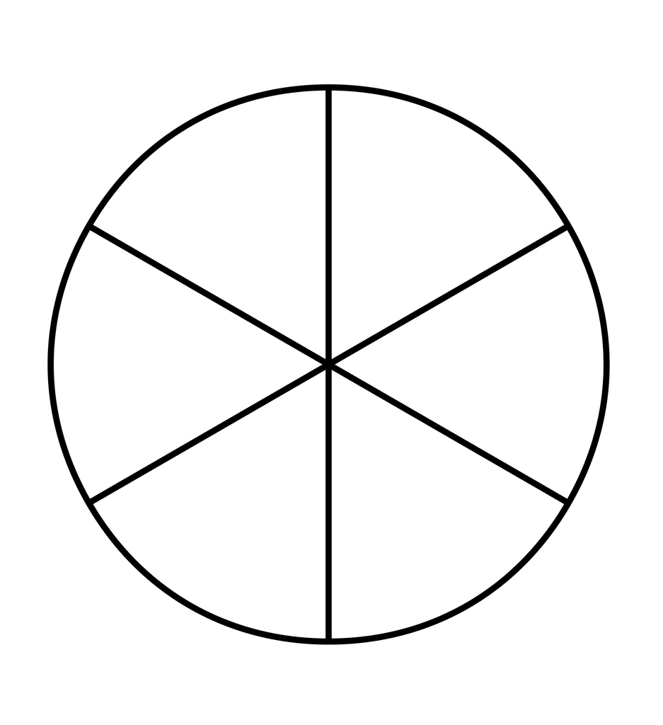 Fraction Pie Divided into Sixths | ClipArt ETC