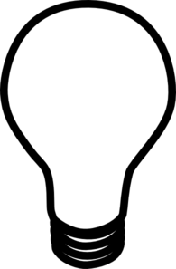 Led light bulb clipart black and white