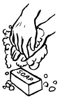 Wash hands clipart black and white