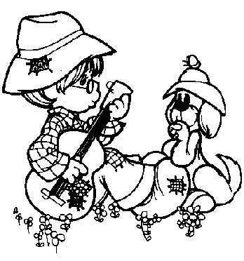 Precious Moments Animals Clip Art & Coloring Pages