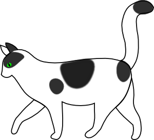White Cat Walking clip art Free Vector