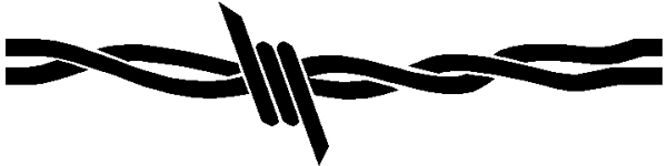 Barbed wire stripe vinyl decal. 3088