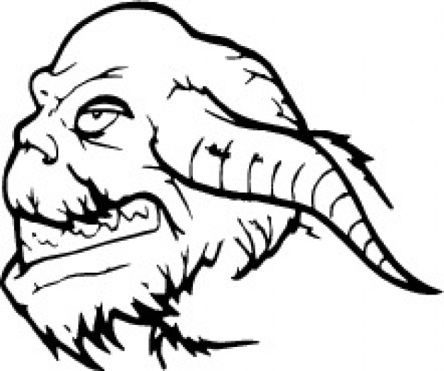 Monster face with horns vector clip art Vector | Free Download