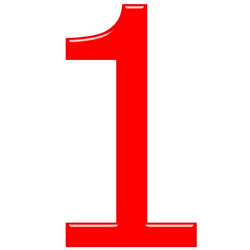 3D Red Number 1 stock photo