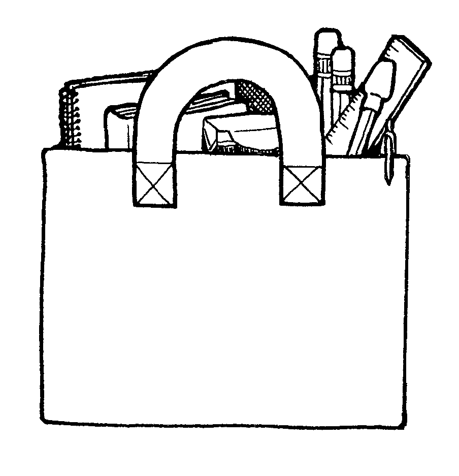 Book Bag Black And White Clipart