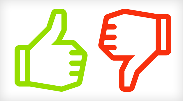 Thumbs up thumbs down clipart free