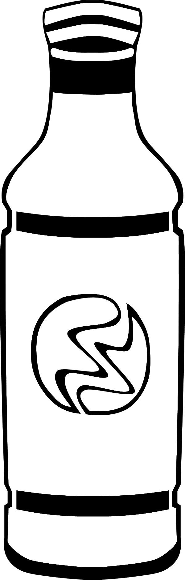 Soda bottle clipart black and white