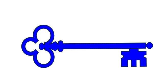Blue Skeleton Key Clip Art - vector clip art online ...