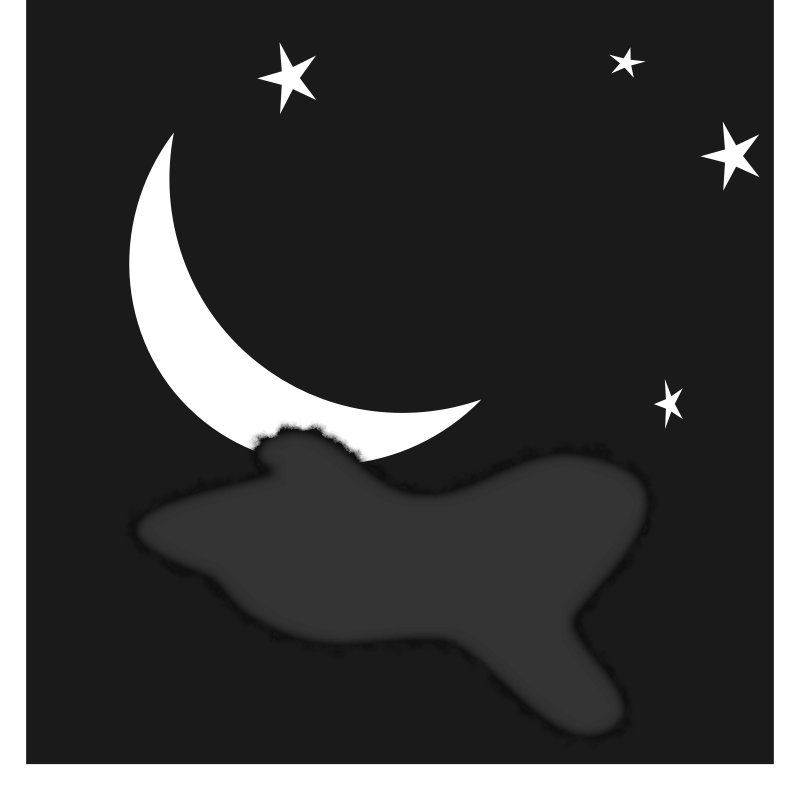 Black and white night sky clipart