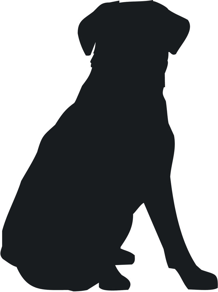 Dog Sitting Silhouette Clipart