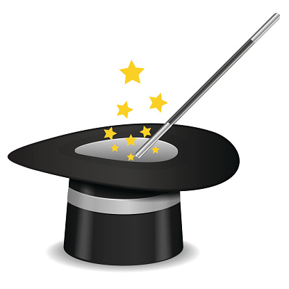 Magic Magic Wand Top Hat Magic Trick Clip Art, Vector Images ...