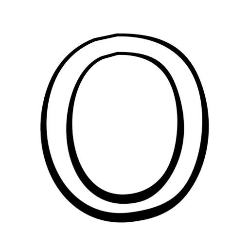 The letter o clipart black and white