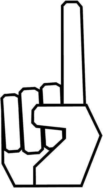 Hand with one finger pointing up vinyl sticker. Customize on line ...