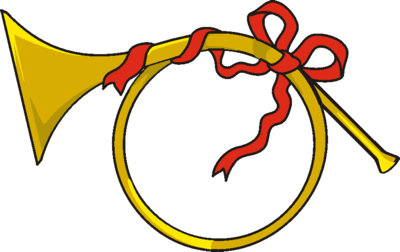 Christmas french horn clipart