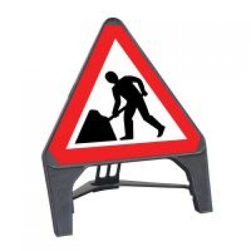 Men at Work Q Sign 750mm | Manchester Safety Services