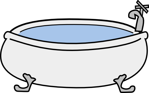 Black And White Bathtub Clipart