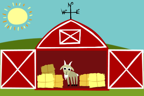 Open barn door clipart