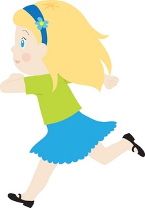 Blonde cartoon girl school clipart school